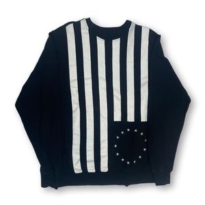 Y2K 2000’s Black Scale Monochrome Flag Crewneck